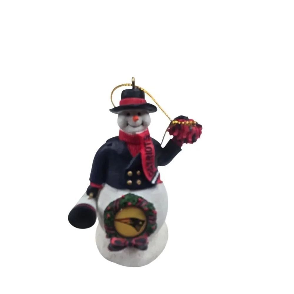 Vintage New England Patriots Snowman Ornament Limited Edition The Memory Company
